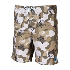 Tofu Mens Swim Short -Olive Fish Camo
