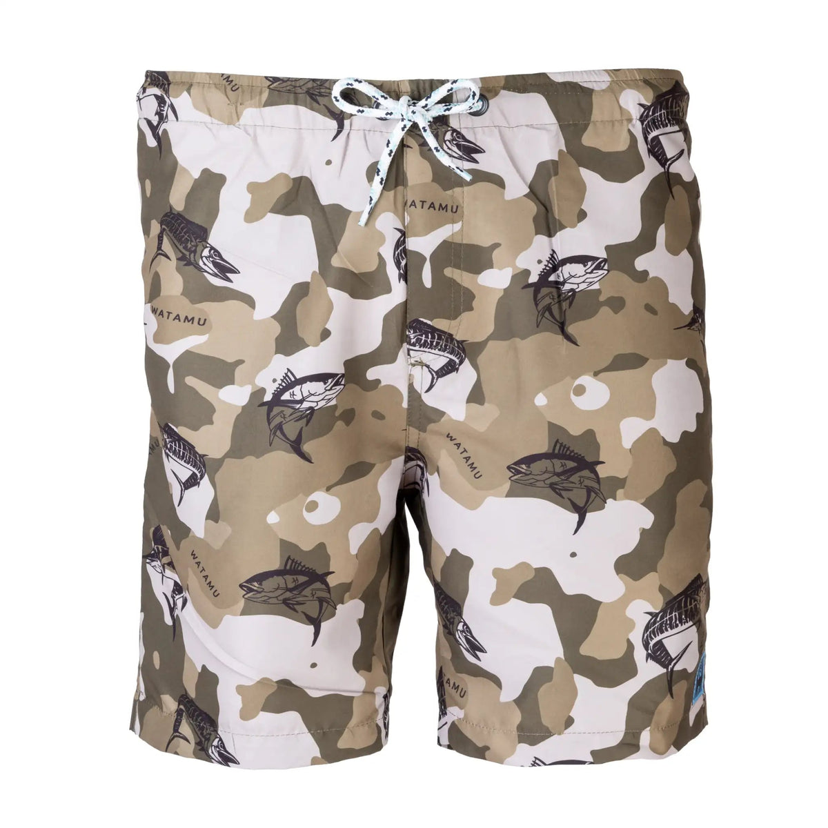Tofu Mens Swim Short -Olive Fish Camo