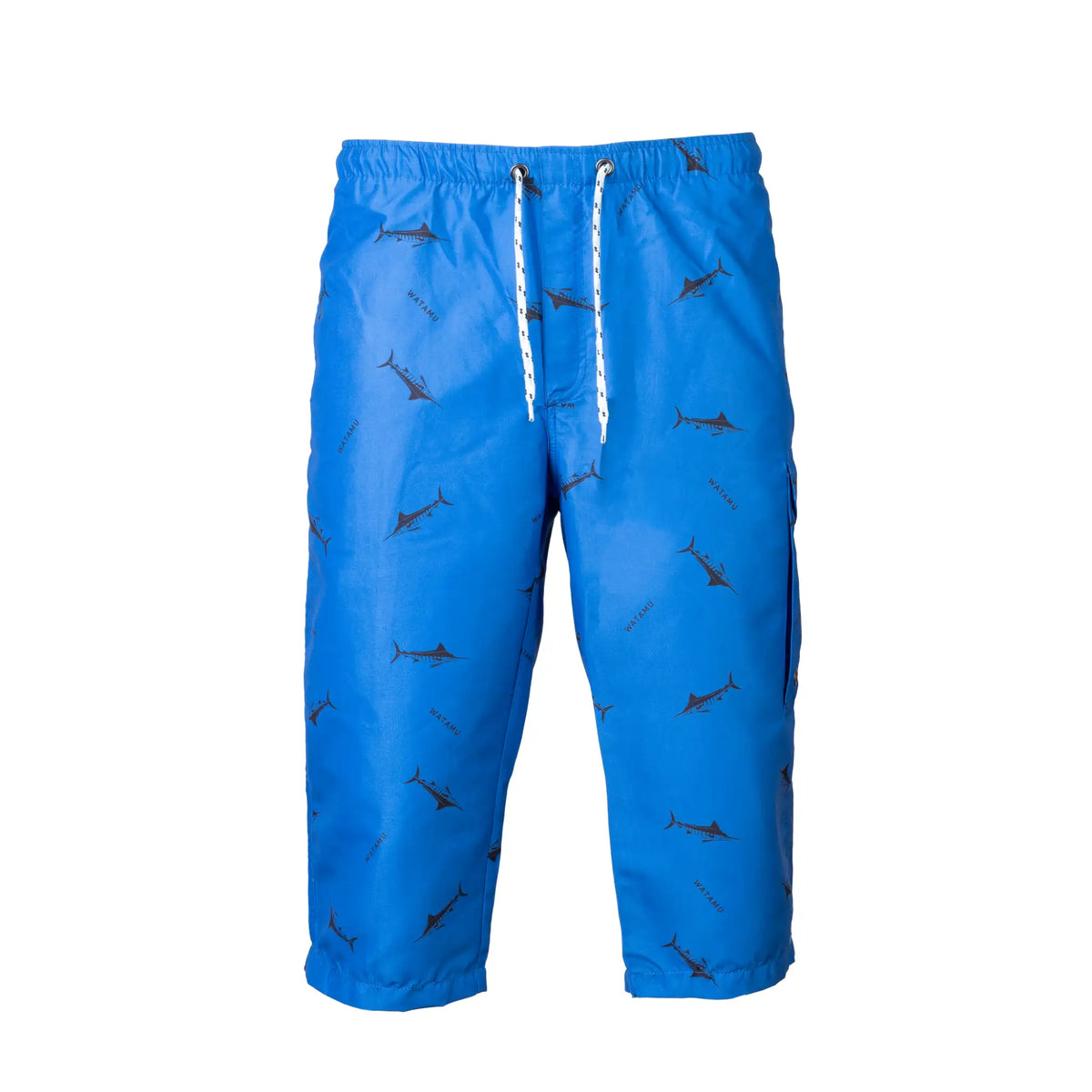 Watamu Blue Marlin 3/4 Mens Swim Shorts - Blue