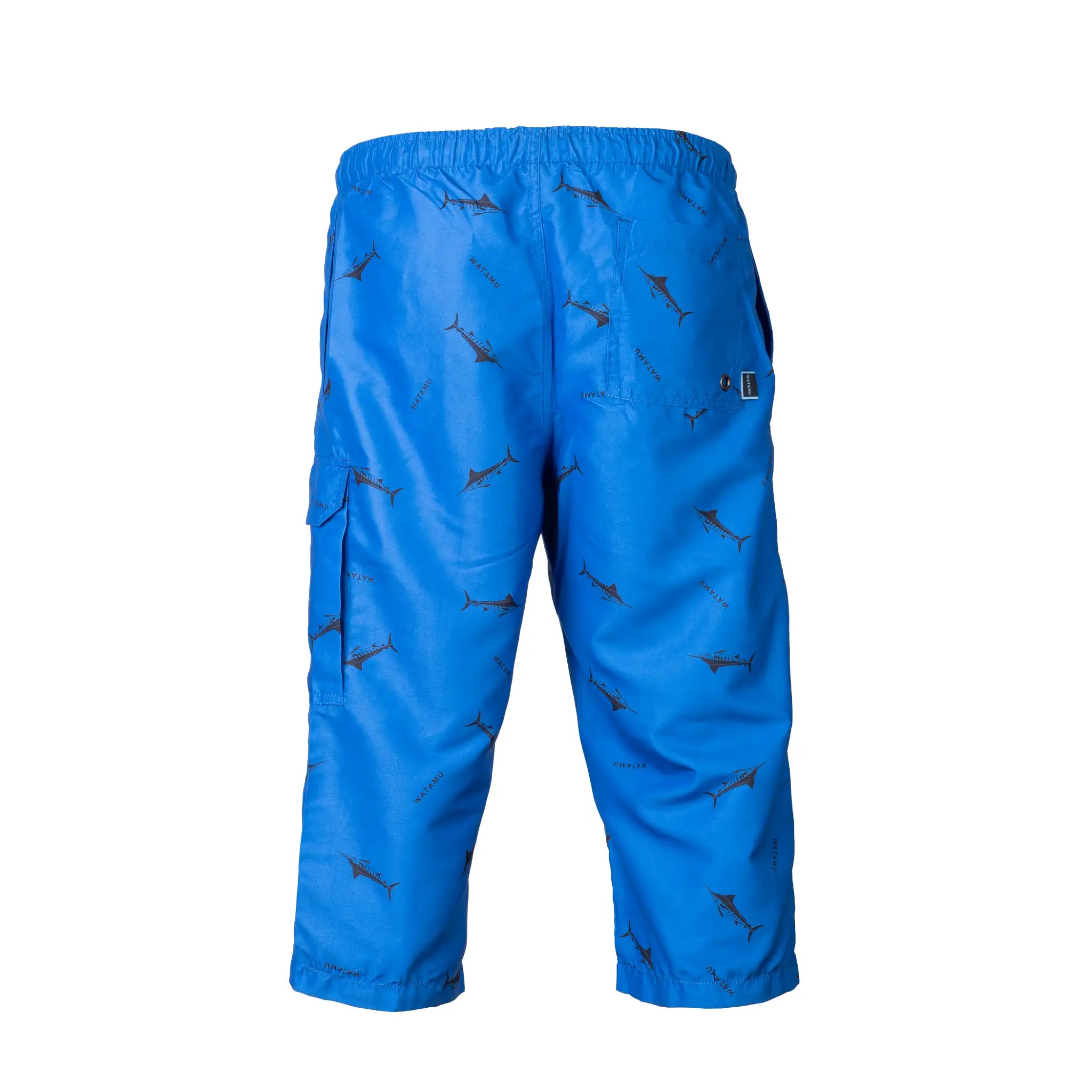 Watamu Blue Marlin 3/4 Mens Swim Shorts - Blue